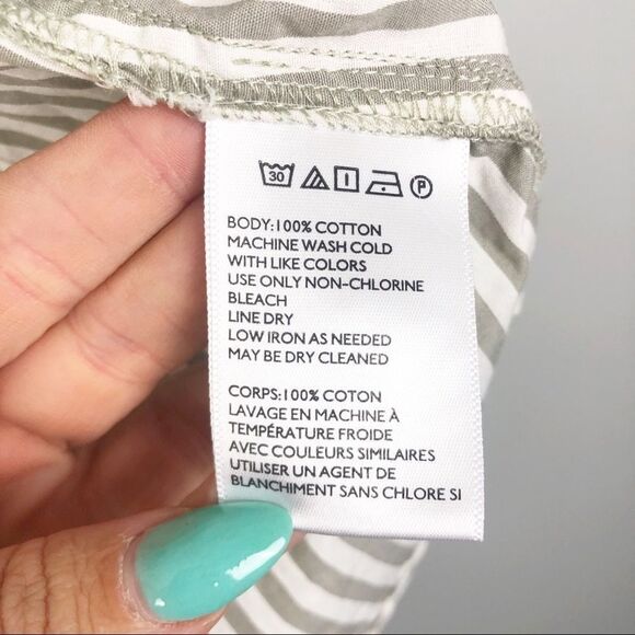 URBAN OUTFITTERS | Tan & White Striped Button Down - Picture 7 of 8